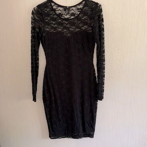 H&M Form Fitting Black Lace Dress